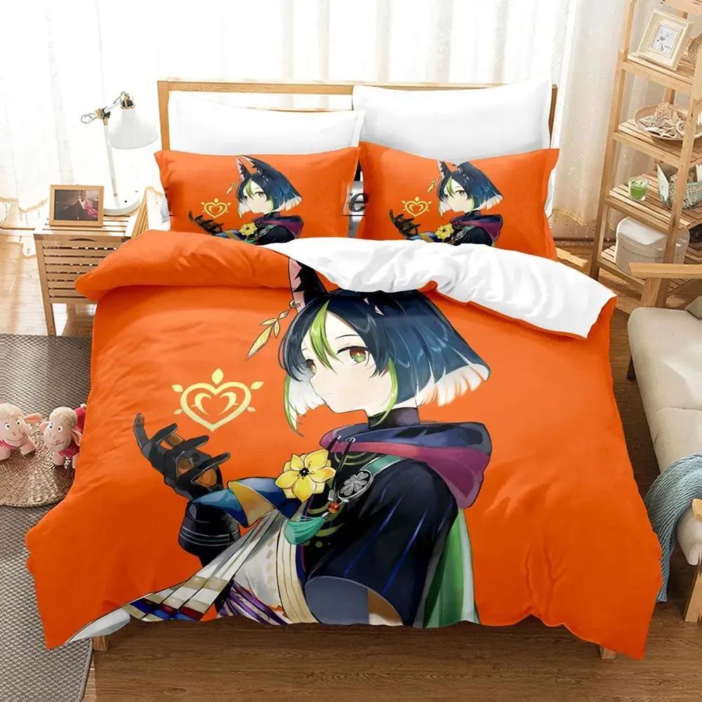 Кавайная пододеяльник Genshin Impact Тигнари для мальчиковой спальни Односпальный Twin Full Queen King Размер 2025 Покрывало Наволочка