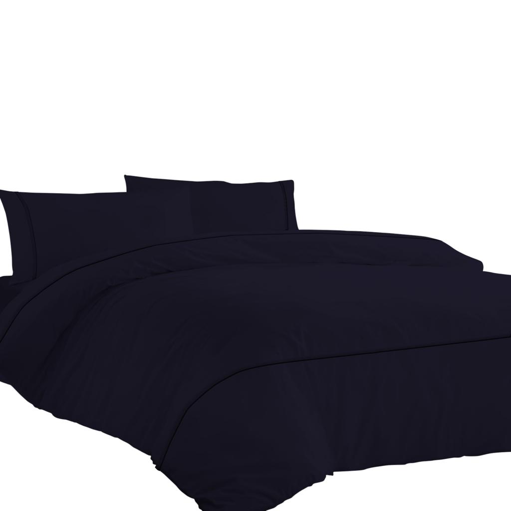 Комплект постельного белья из египетского хлопка премиум-класса 600TC с гладкой горизонтальной окантовкой (Набор из 3 предметов: 1 пододеяльник и 2 наволочки) - Различные размеры и цвета