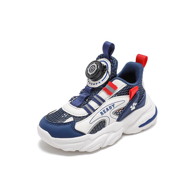 Paw Patrol Kids' Sports Shoes - Breathable Mesh, Spring/Summer Style, Student-Friendly, Boys' Hollow Design, Easy-On Button, Big Sizes