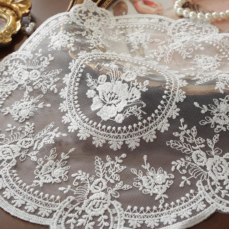 European Retro Table Mat with Elegant Embroidery Perfect for Romantic Dining Scene