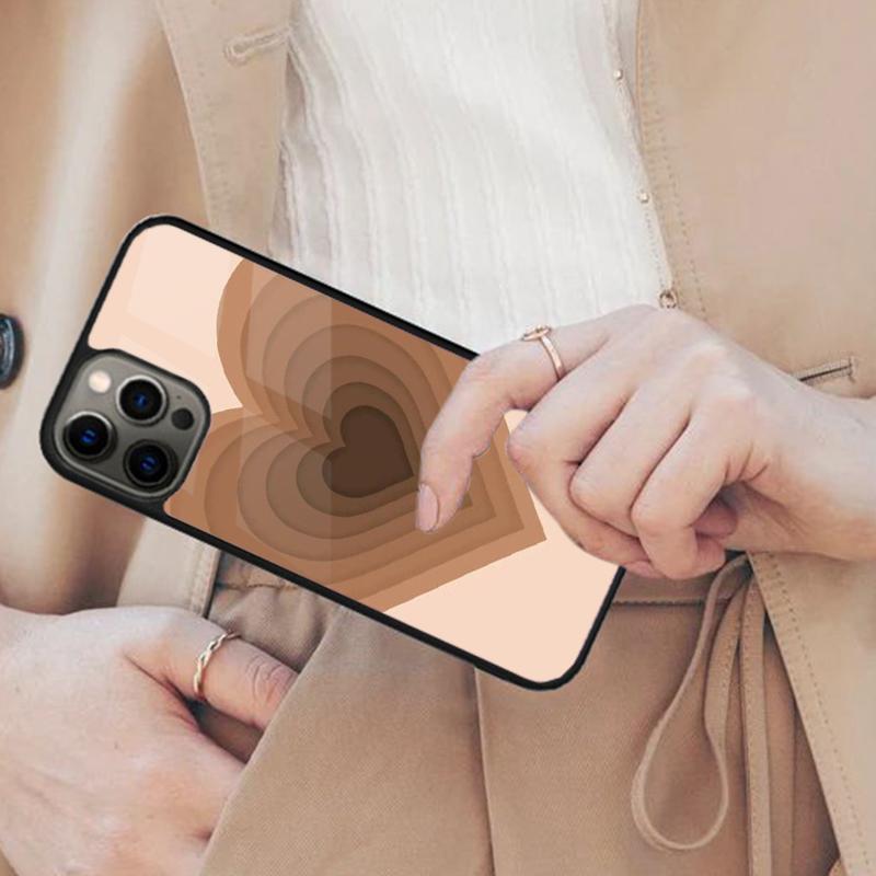 Latte Love Tunnel Brown Heart Magnetic Phone Case For APPLE iPhone 17 Air 16 14 13 12 Pro Max 15 Plus Wireless MagSafe Cover