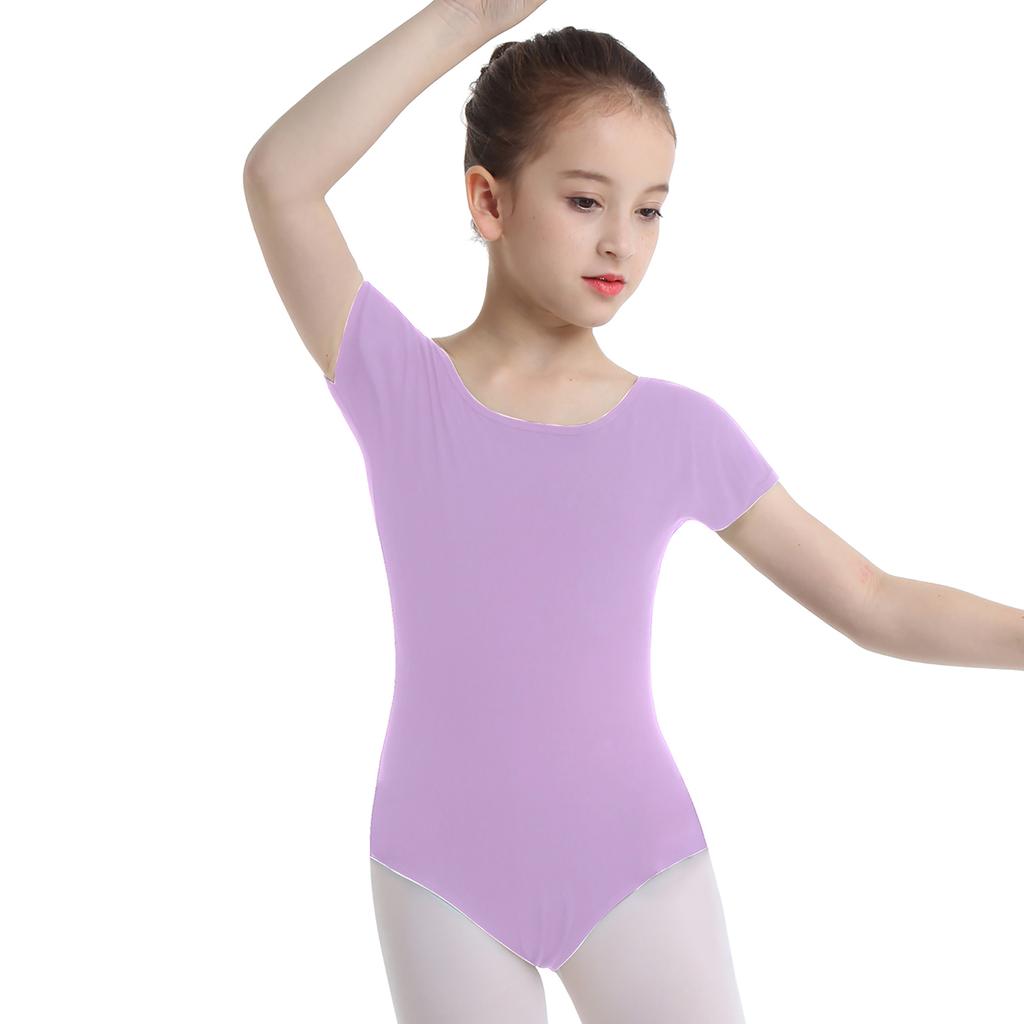 Girls' Team Basic Short Sleeve Leotard Kids Ballet Dance Gymnastics Leotards Dancewear Costume