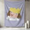 Kleine Prinzessin Pattern Wall Tapestry Aesthetic Wall Hanging Printed Fabric Blanket Decorative Tapestries for Bedroom Living Room Home Decor