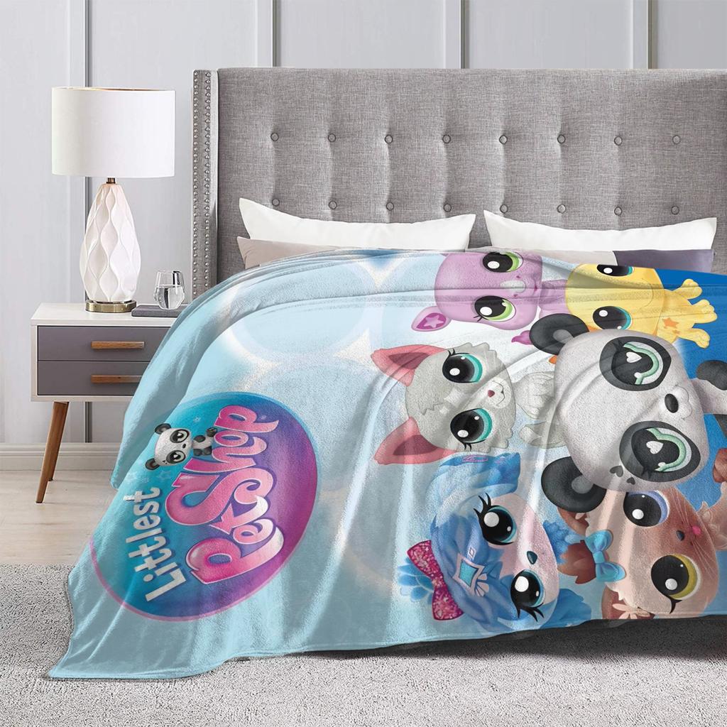 Теплое Мягкое Одеяло для Кемпинга Littlest Pet Shop Плед Фланелевое Покрывало для Улицы Новинка Чехол для Дивана-кровати