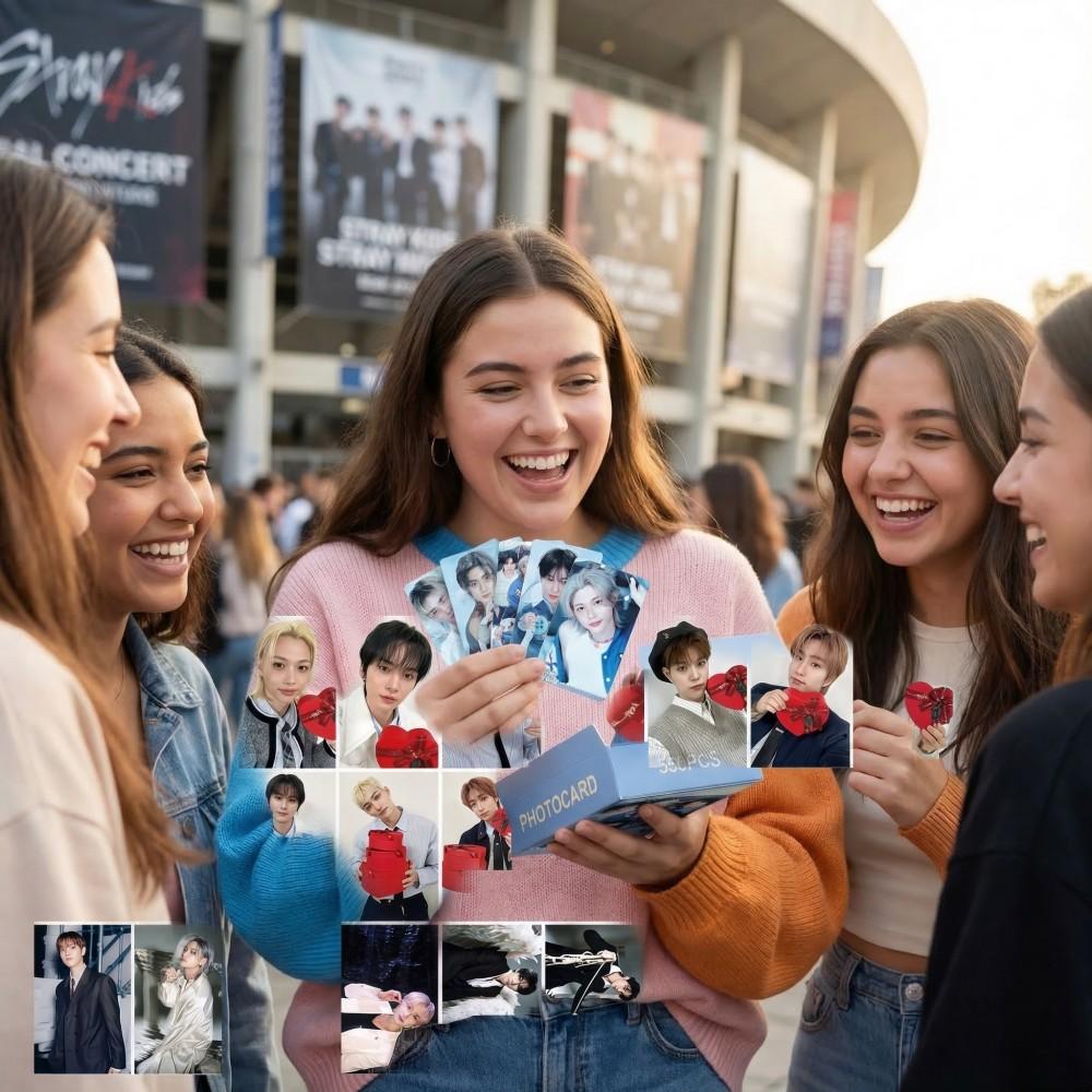 55 шт. K-pop Фотокарточки Stray Kids StrayKids Печатные Фотокарточки Идолов Аниме Фэндом Коллекция Фанатов Подарок 6-Я ФАН-ВСТРЕЧА HD LOMO STAY Play Развлекательные