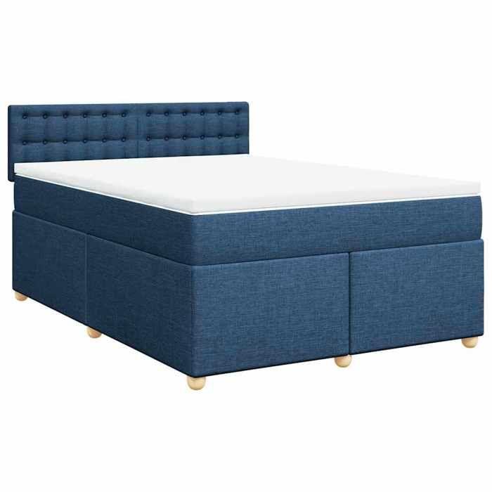 Maison Exclusive - Sommier à lattes de lit avec matelas Bleu 140x190 cm Tissu