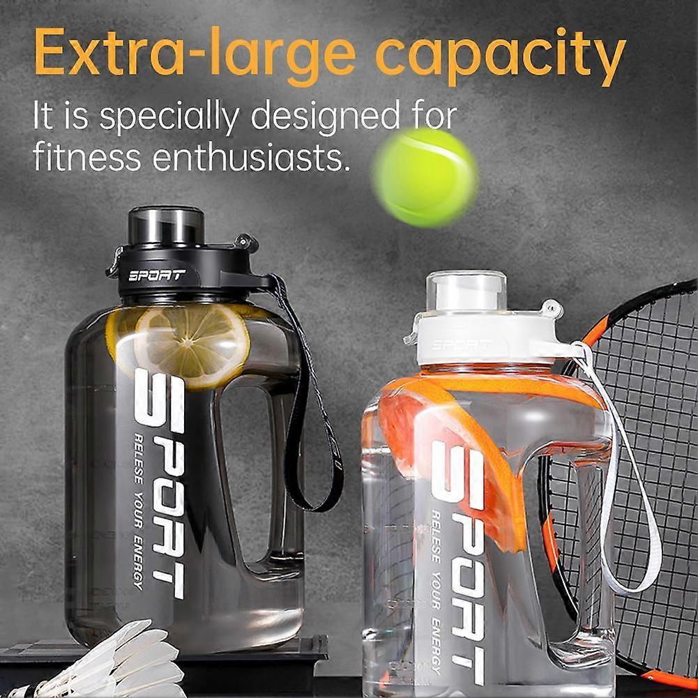 2.5L Large Capacity Sports Water Bottle with Straw Portable Plastic Space