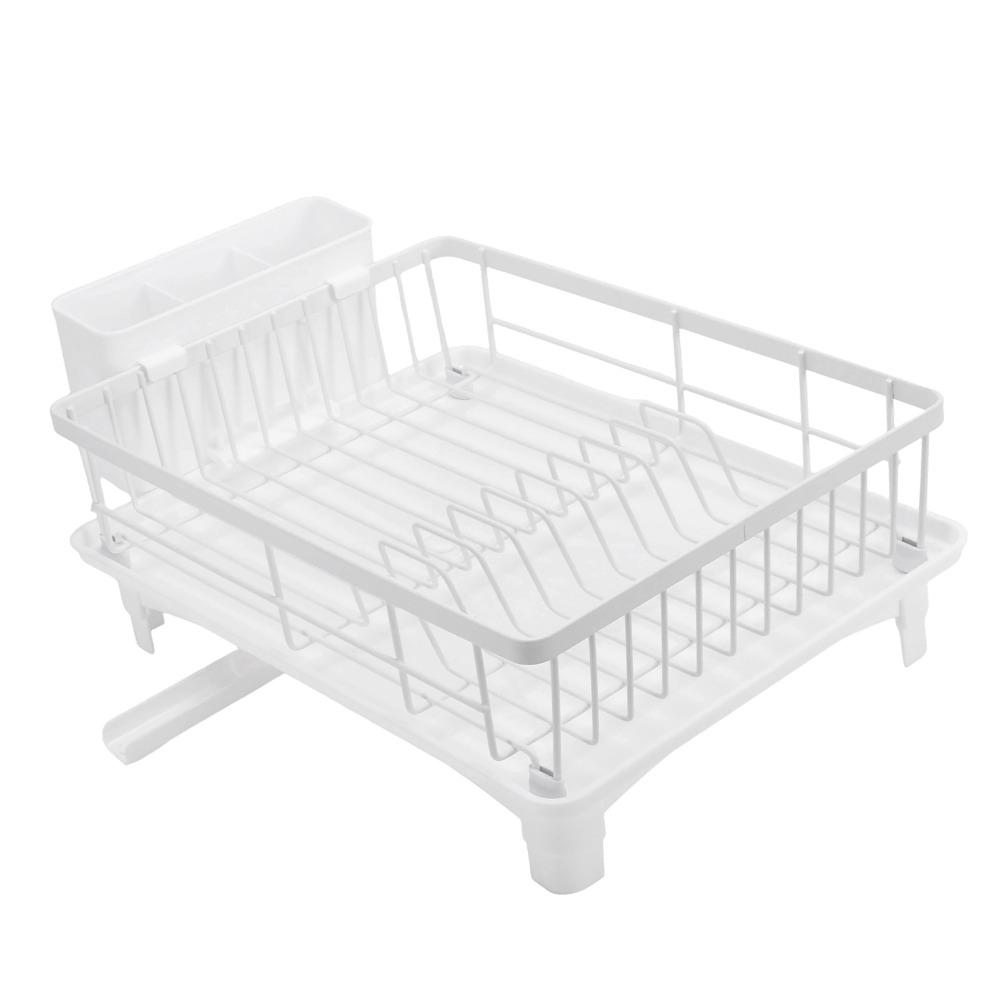 Iron Dish Drying Rack White/Black Utensil Dish Rack Stylish Kitchen Dish Rack Countertop Storage