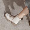 Fashion British Ankle Boots Women Platform  Boots Autumn Winter PU Leather Shoes Female Round Toe Motorcycle Boots Handmade