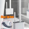 Silicone Toilet Brush Accessories for Bath with Holder Set Wall Hanging Toilet Brush for Cleaning Silicone Bristles for Floor