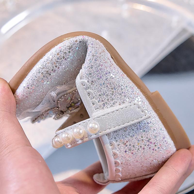Autumn 2025 Korean Style Glossy Princess Girls' Closed-Toe Soft Sole Shoes for Stage Performance