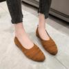 Модные женские туфли на плоской подошве с острым носком, однотонные трикотажные туфли без застежек, повседневные дышащие балетки, женские туфли на плоской подошве, женские мокасины