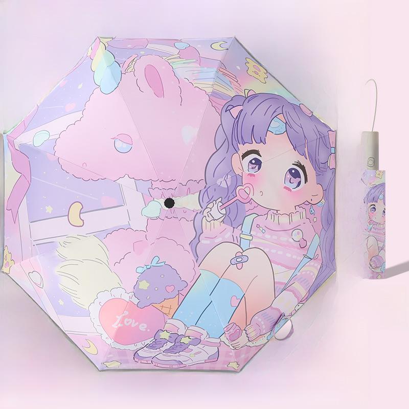 Детский автоматический противооткатный светоотражающий зонт для солнца и дождя