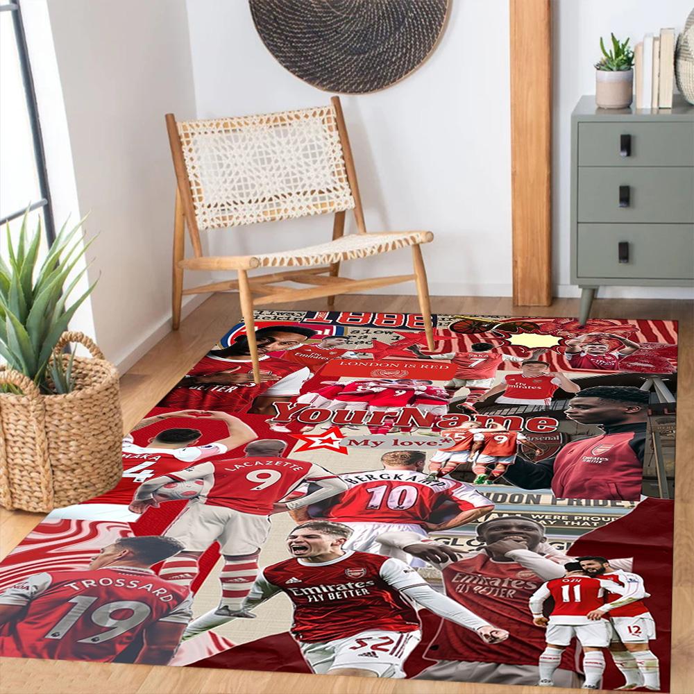 Arsenal Customize Text Carpet Suitable for Bedrooms Entryway Balcony Decorate room Anti-slip Rug Office home decor Best for Christmas