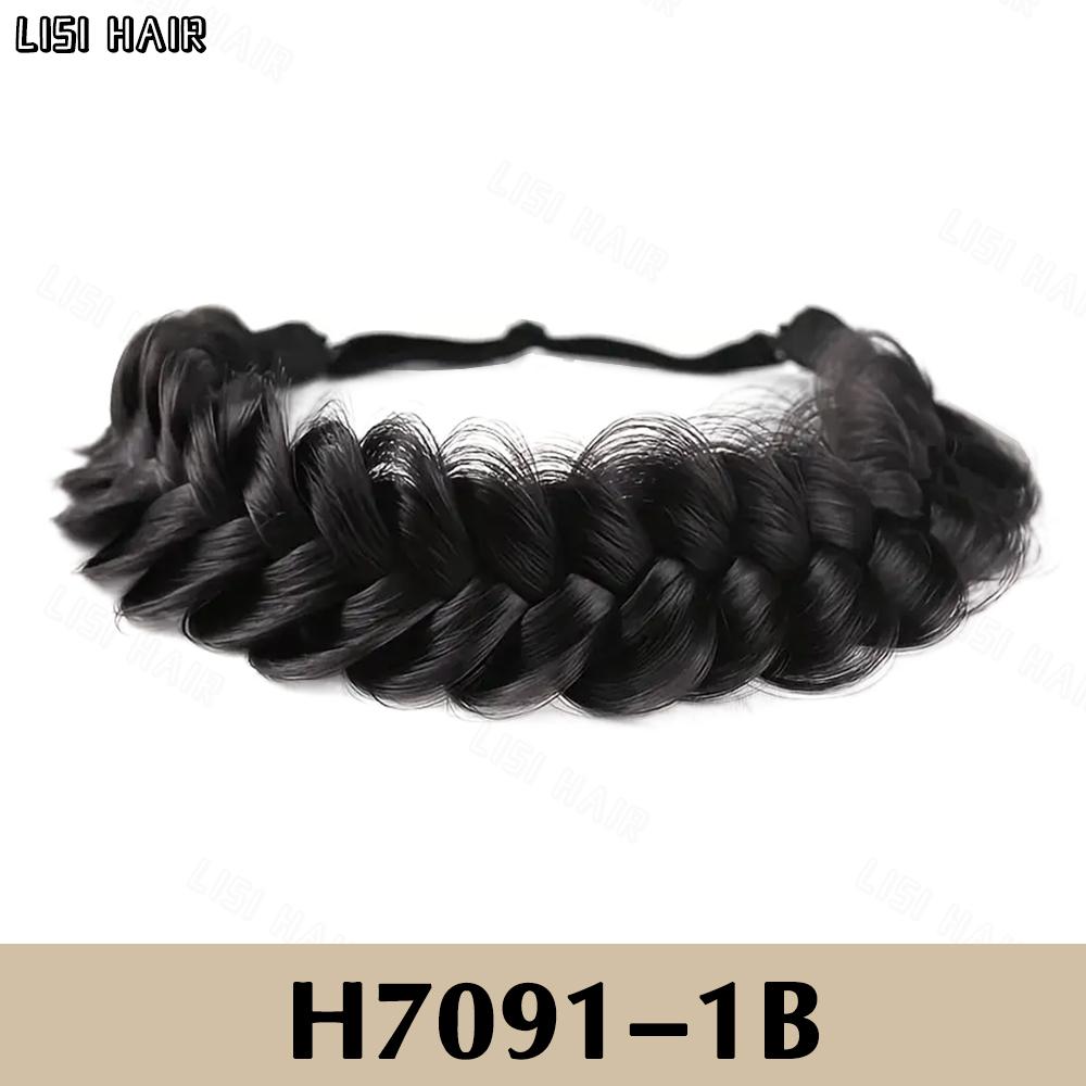 MISS WIG 1 шт., классическая 3-прядная эластичная плетеная повязка на голову, синтетический парик, повязка на голову, натуральный настоящий парик, косы, подходит для женщин и девочек