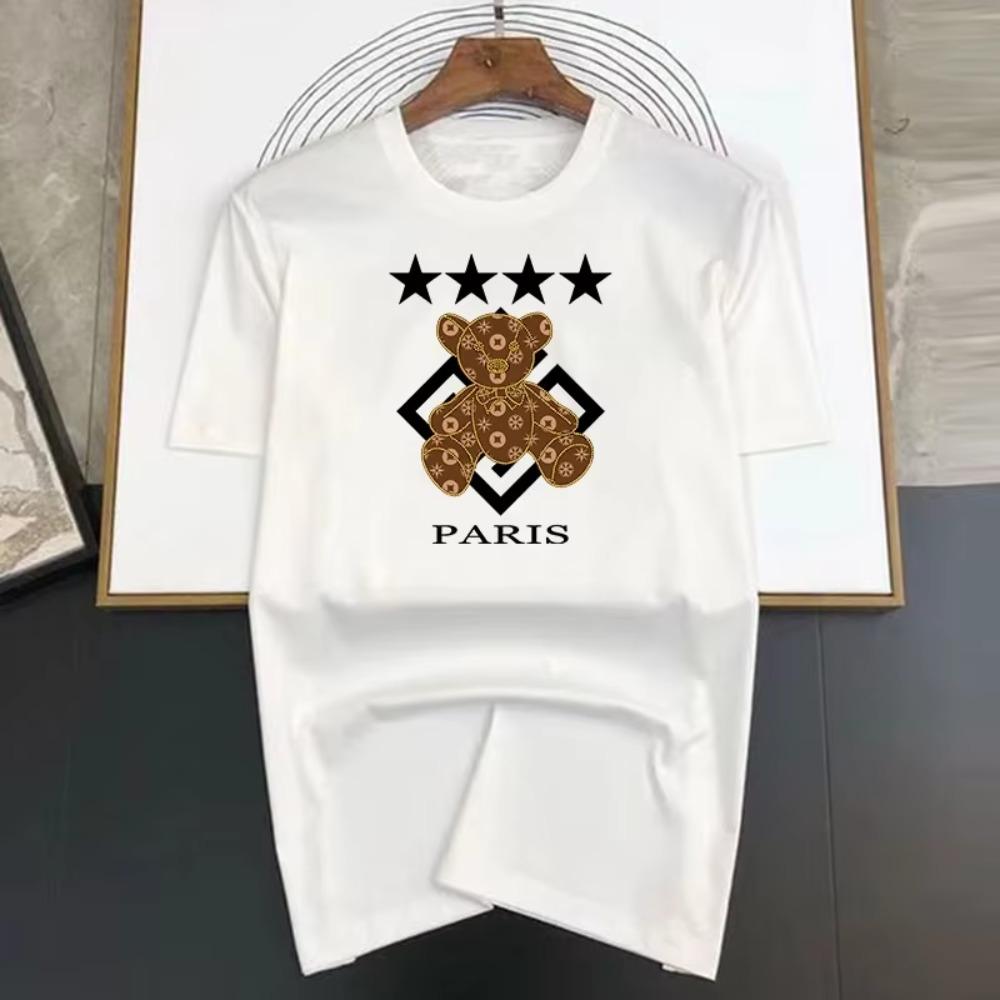 New Luxury Brand Bear for Men and Women Basic Cotton T-shirt Summer Round Neck Fashion Casual Short Sleeve