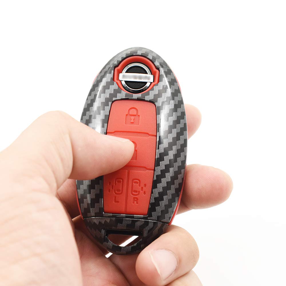 ontto Чехол для смарт-ключа Nissan Чехол для ключа для нового Serena Serena C26 C27 Ключ Nissan Двойной раздвижной пульт дистанционного управления Защищает от грязи и Углеродное волокно ABS