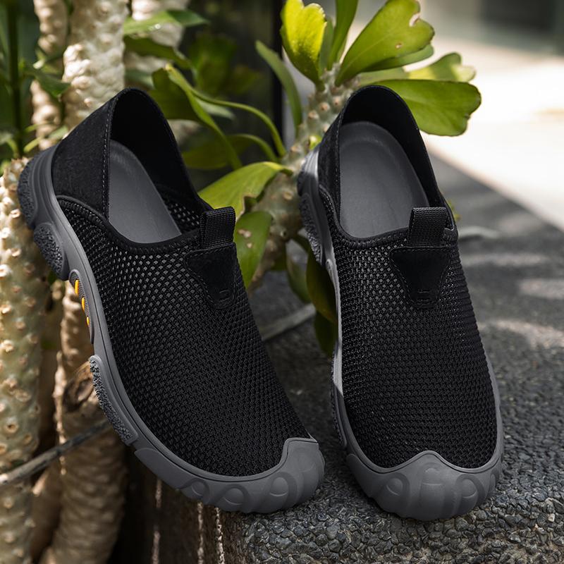 Мужские дышащие повседневные кроссовки с отверстиями, уличные повседневные сандалии, обувь для хайкинга, лето