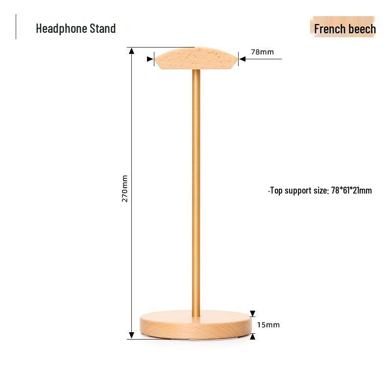 Прочная подставка для полноразмерных наушников из черного ореха - Простой деревянный держатель-дисплей