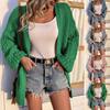 Women's Fashion Casual 2022 Knitted Solid Color Hooded Cardigan Sweater Coat