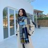 Imitation Cashmere Scarf, Women's Autumn and Winter Fashion Double-sided Plaid Scarf, Student Thickened Warm Shawl, Gift Scarf