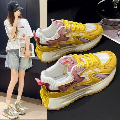 Летние сетчатые женские дышащие тонкие кроссовки для папы женские 2024 новые на толстой подошве универсальные спортивные и повседневные кроссовки Форрест Гамп