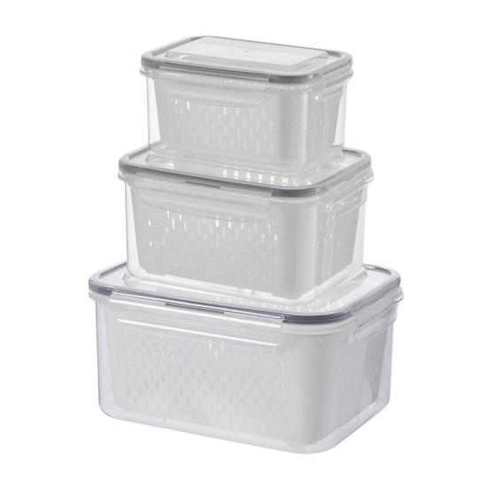 Контейнер для хранения продуктов в холодильнике, коробка для хранения фруктов со съемным дуршлагом, органайзер для холодильника для салата, ягод, овощей, для сохранения свежести