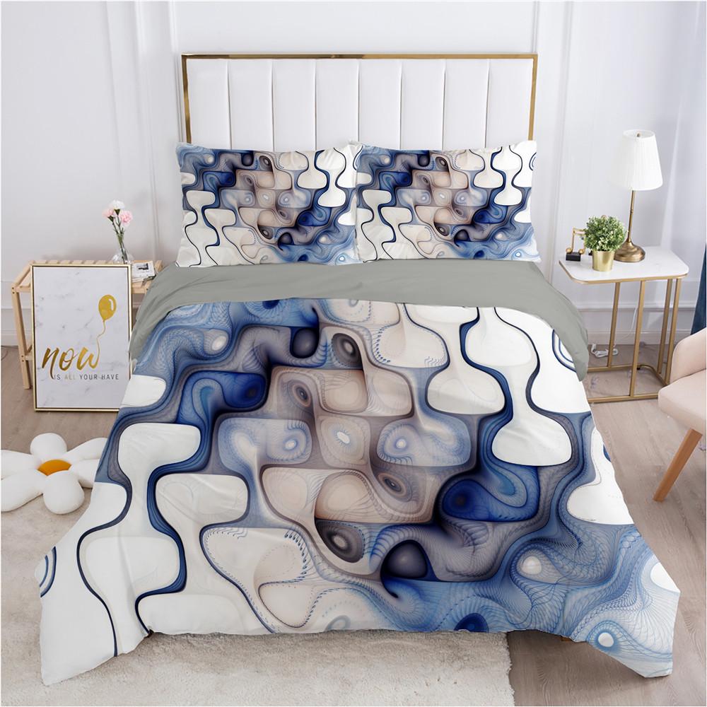 Colorful Weave Bedding Set Rainbow Psychedelic King Queen Double Duvet Cover 3D Geometric Comforter Cover Microfiber Quilt Cover
