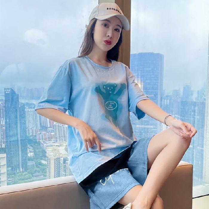 Омолаживающий спортивный костюм для женщин в летней моде, стильный и модный, повседневные шорты, большой размер, комплект из двух предметов