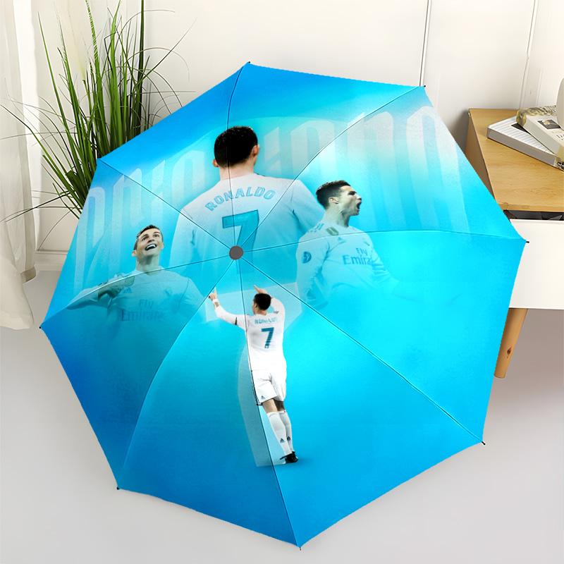 Cr7 Phenomenon Crown Outdoor Automatic Umbrella Compact 8-Rib Design Durable Plastic & Iron Travel Essential Elegant Women's Umbrella