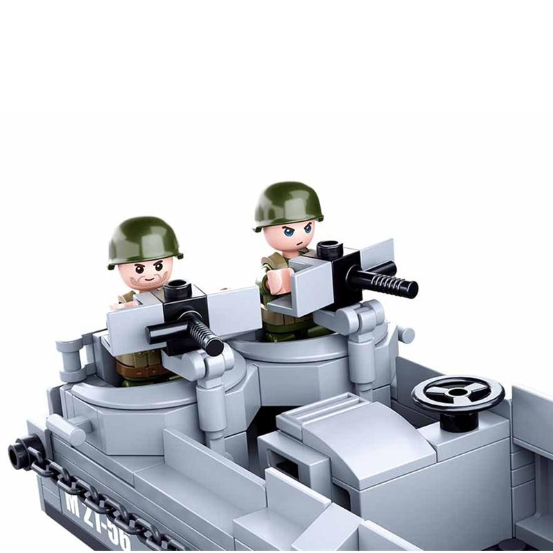 WW2 США Военная Униформа Хиггинса десанта ремесленные блоки наборы кирпичей классическая модель оружия детские игрушки, совместимые со строительными блоками