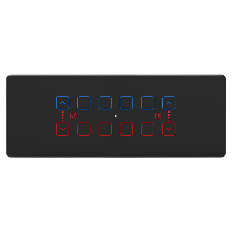 For Tuya Smart WiFi Glass Touch Panel with 4-Way Switch 10A Max. Current for Light Curtains Dimming Fan Control-Combi