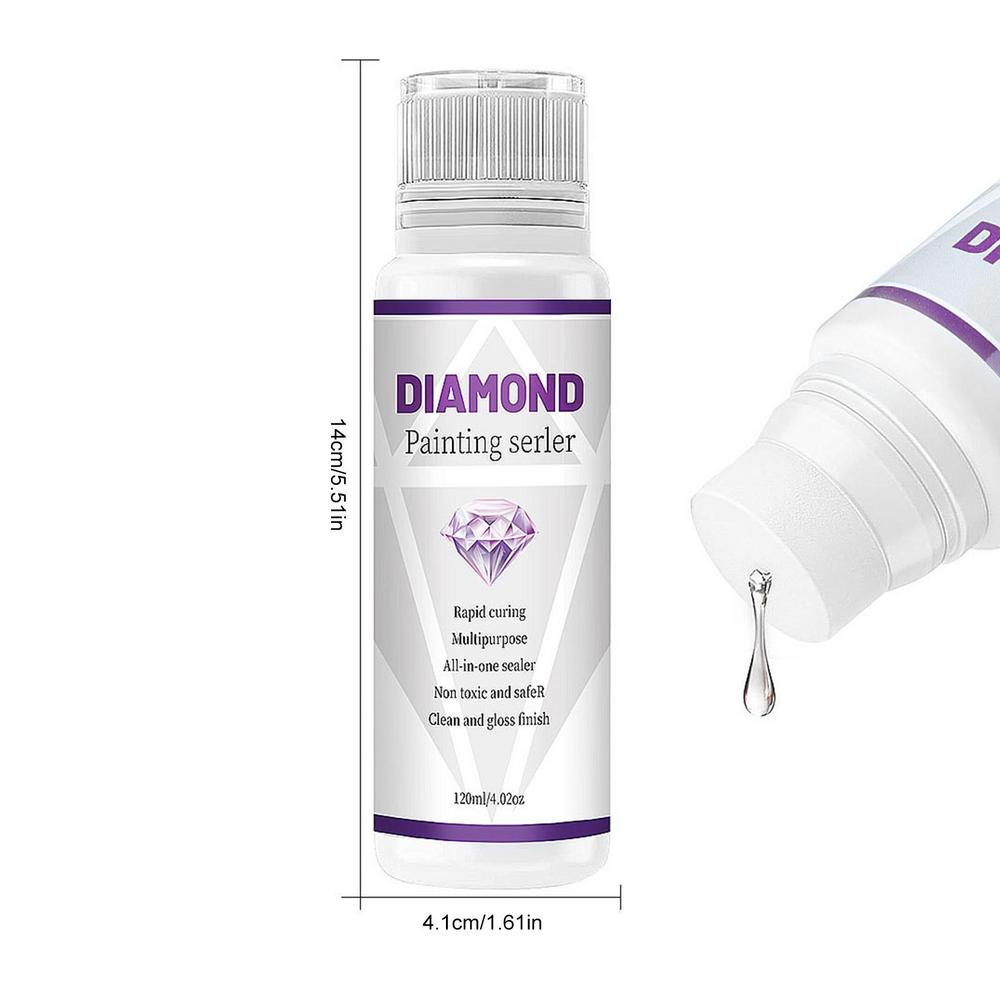 120ml 5d Diamonds Painting Art Glue Permanent Hold Shine Effect Puzzle Sealer Sticky Diamond Embroidery Glue Gel Accessories