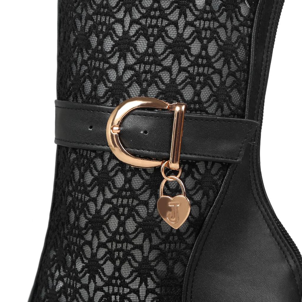 Q/женские короткие сапоги на высоком каблуке, сексуальная водонепроницаемая платформа, большие классные ботинки на тонком каблуке с полыми отверстиями