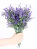 6 Bundles Fake Greenery Plants Artificial Lavender Flowers Outdoors Indoor UV Resistant Plastic Faux Bouquets for Outdoor Home Garden Porch Decoration