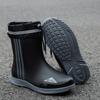 New Medium Tube Waterproof Shoes Men's Fashion Bundle Rain Shoes Velvet Outer Wear Non-slip Work Wear-resistant Rain Boots Rubber Shoes