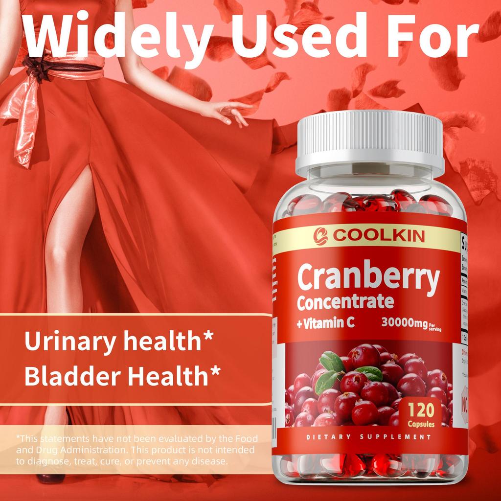 Coolkin - Cranberry Concentrate Vitamin C Capsules - Urinary Tract Health