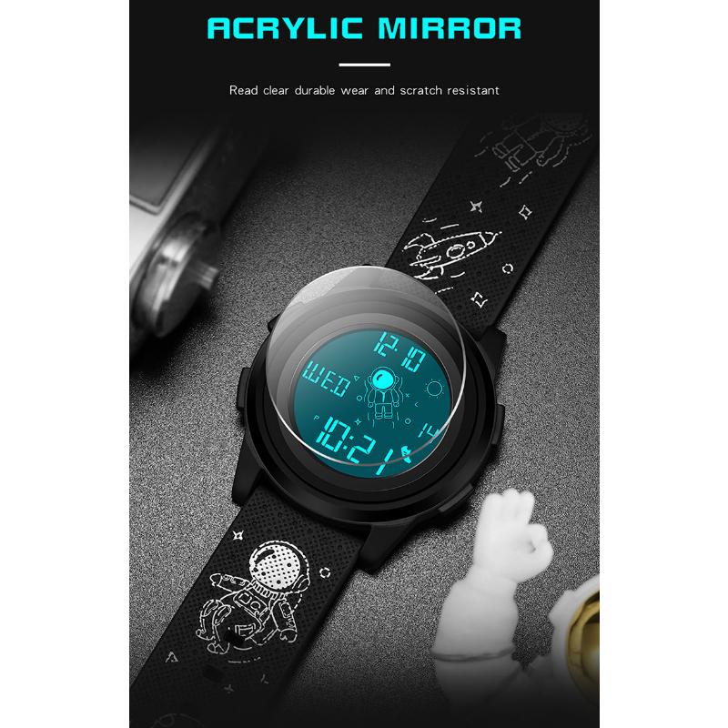 SANDA Новые электронные часы Spaceman, спортивные часы, модные тенденции, мужские и женские студенческие электронные часы, водонепроницаемые часы
