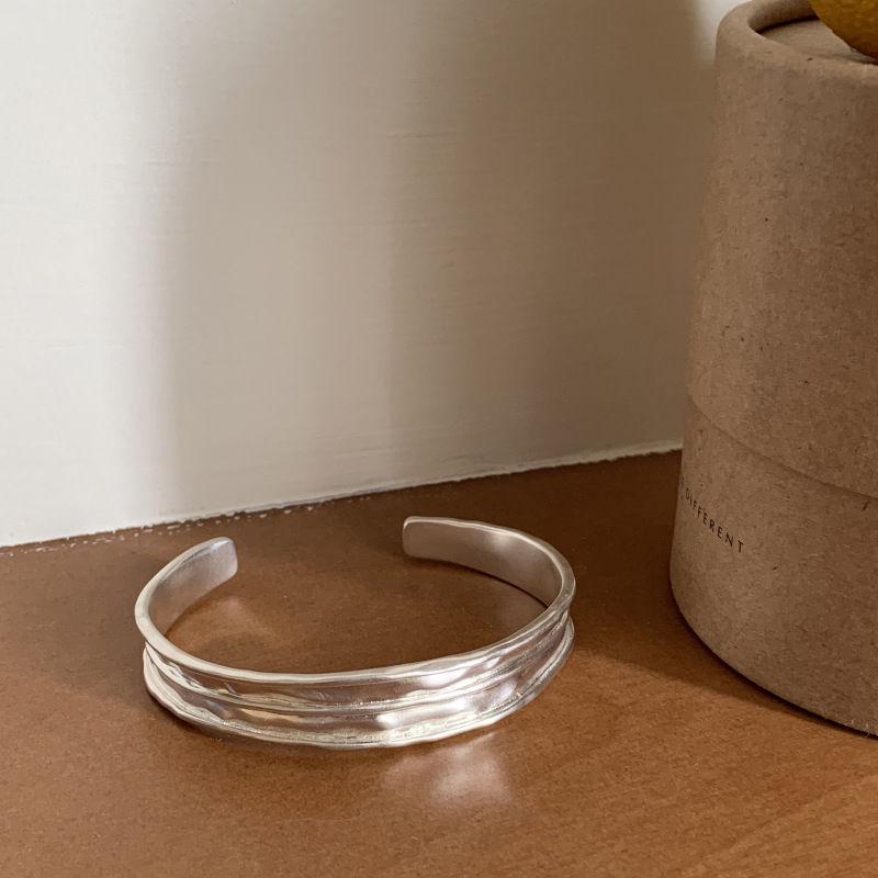 Минималистский браслет Wave Mobius Open из стерлингового серебра S925 для женщин