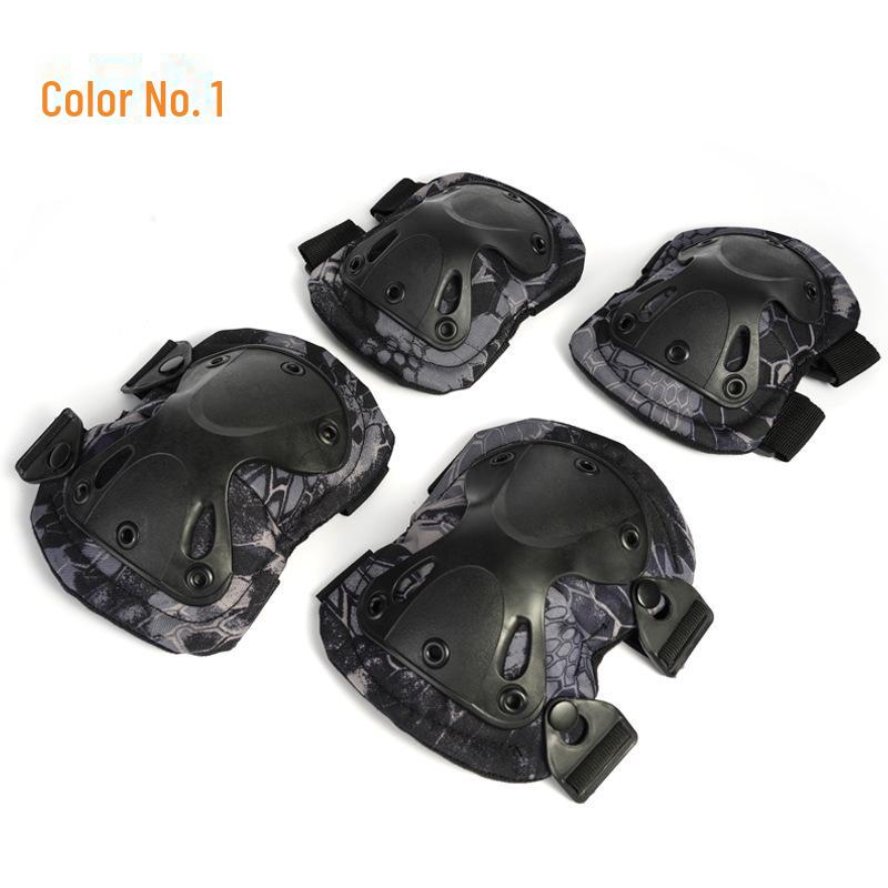 Комплект тактических наколенников и налокотников - 4 шт. для тренировок, боя, езды на велосипеде, спорта и защиты запястья