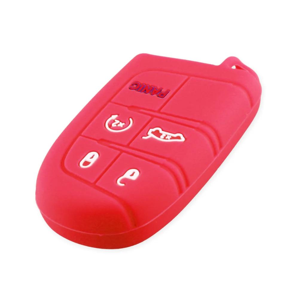 Силиконовый чехол для автомобильного ключа для Jeep Grand Cherokee Dodge JCUV Dart Journey Chrysler 300C Fiat 5-кнопочный пульт