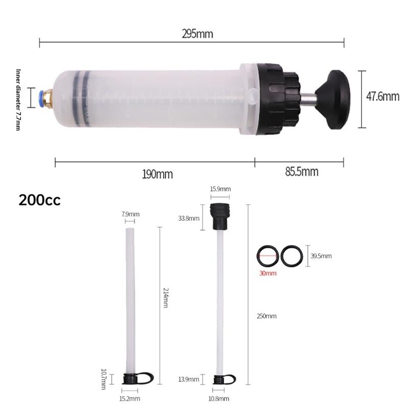 1 Set Auto Oil Change Syringe Car Brake Fluid Extractor With Hose Dual Purpose Oil Change Tool 200/500cc Automotive Supplies