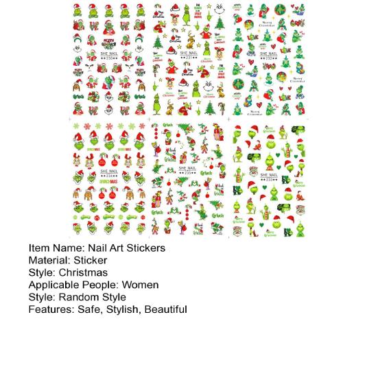 2 шт. зеленые пушистые нежные наклейки красивые рождественские безопасные стильные ногти мультяшный дизайн ногтей