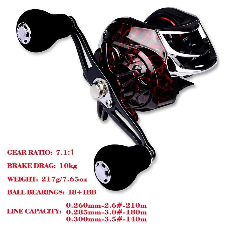 Новая рыболовная катушка Bait 18+1 Axis Fishing Reel 7:1:1 Высокое передаточное отношение Легкий вес Максимальное сопротивление 7 кг Катушка для ловли наживки Катушка для литья Рыболовные снасти