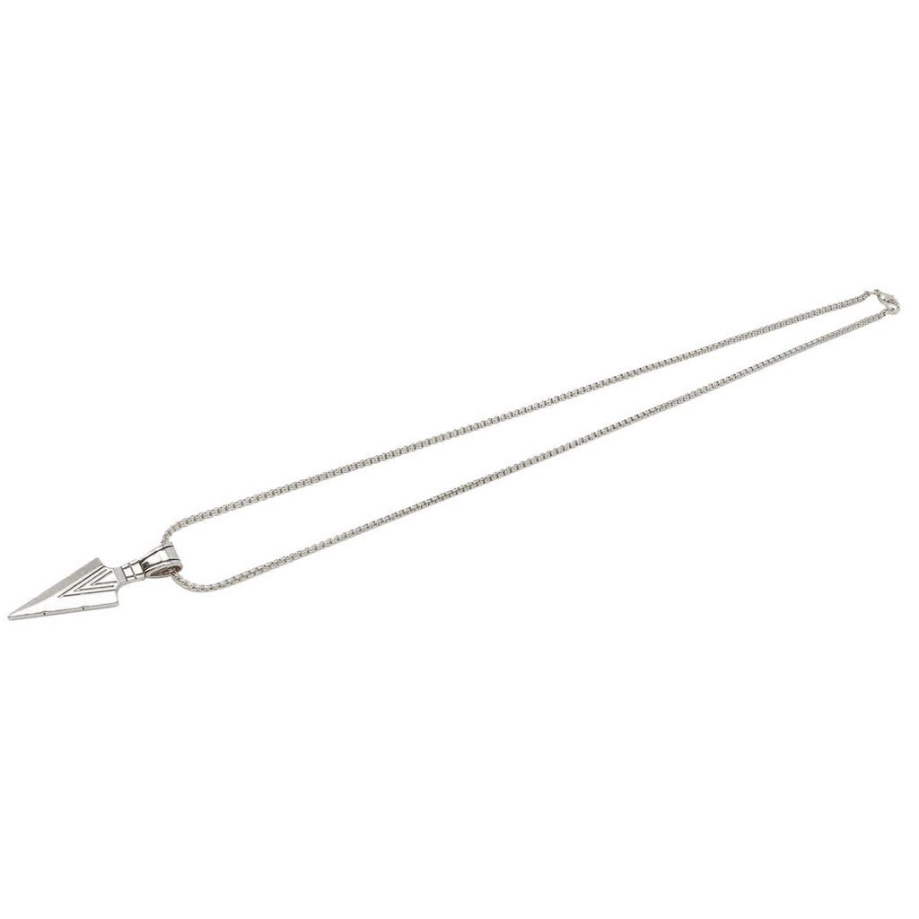 Arrowhead Pendant Necklace Alloy Vintage Spear Point Chain Pendant Necklace for MenSilver