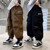 New Children's Trousers Loose Straight Large Size Work Trousers Boys Drawstring Casual Trousers