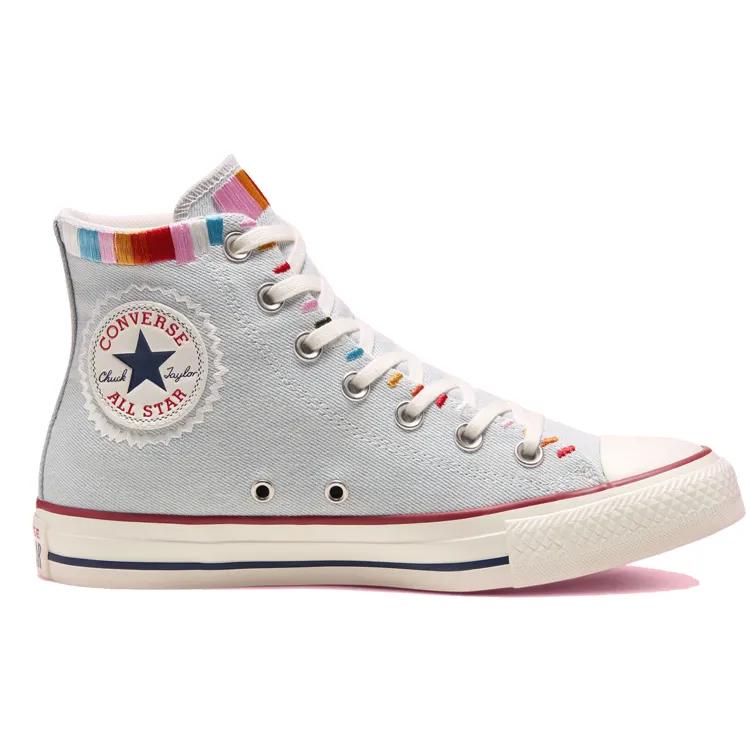 Converse Womens All Star High 'Friendship Bracelet' (women's sizes) Blue Tint / Multi-Color / Egret Canvas Shoes 567991C