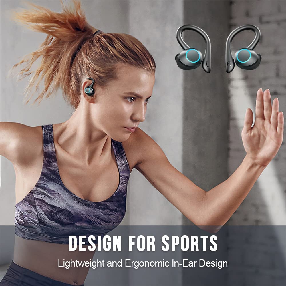 Беспроводная Bluetooth-гарнитура с подвесным ухом для деловых игр, спорта, спорта, водонепроницаемости, шумоподавления и шумоподавления в ухе