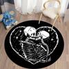 Круглый ковер с принтом черепа Terror Art HD для гостиной, коврики для кемпинга, пикника, коврик для спальни, фланелевый противоскользящий коврик для йоги, подарки