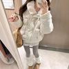 Sweet Polka Dot Fur Collar Corduroy Cotton Jacket Loose Thickened Warm Short Bread Clothing In Autumn and Winter
